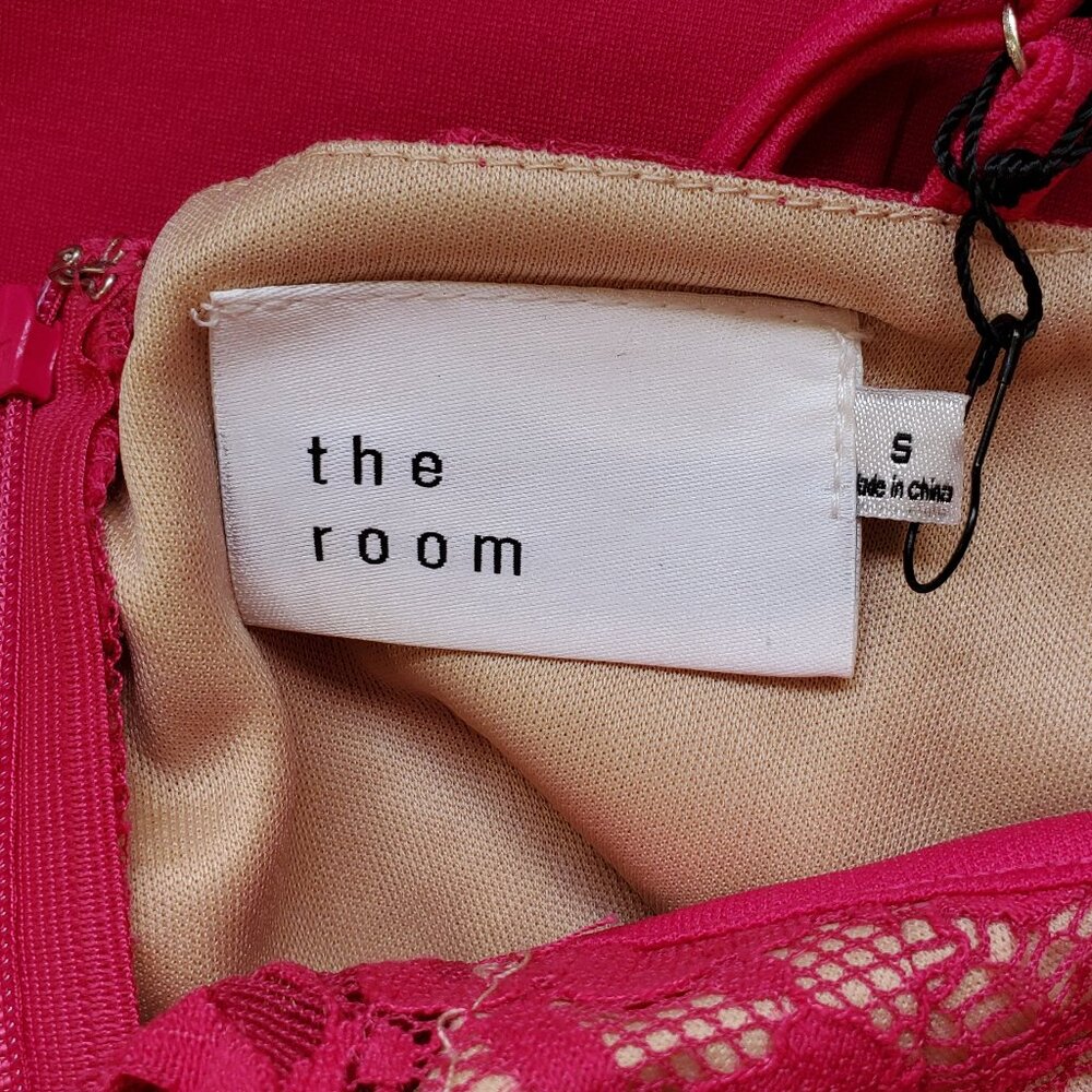 The Room By Ark & Co Pink Strappy Lace Bodycon Dress S - Picture 9 of 11